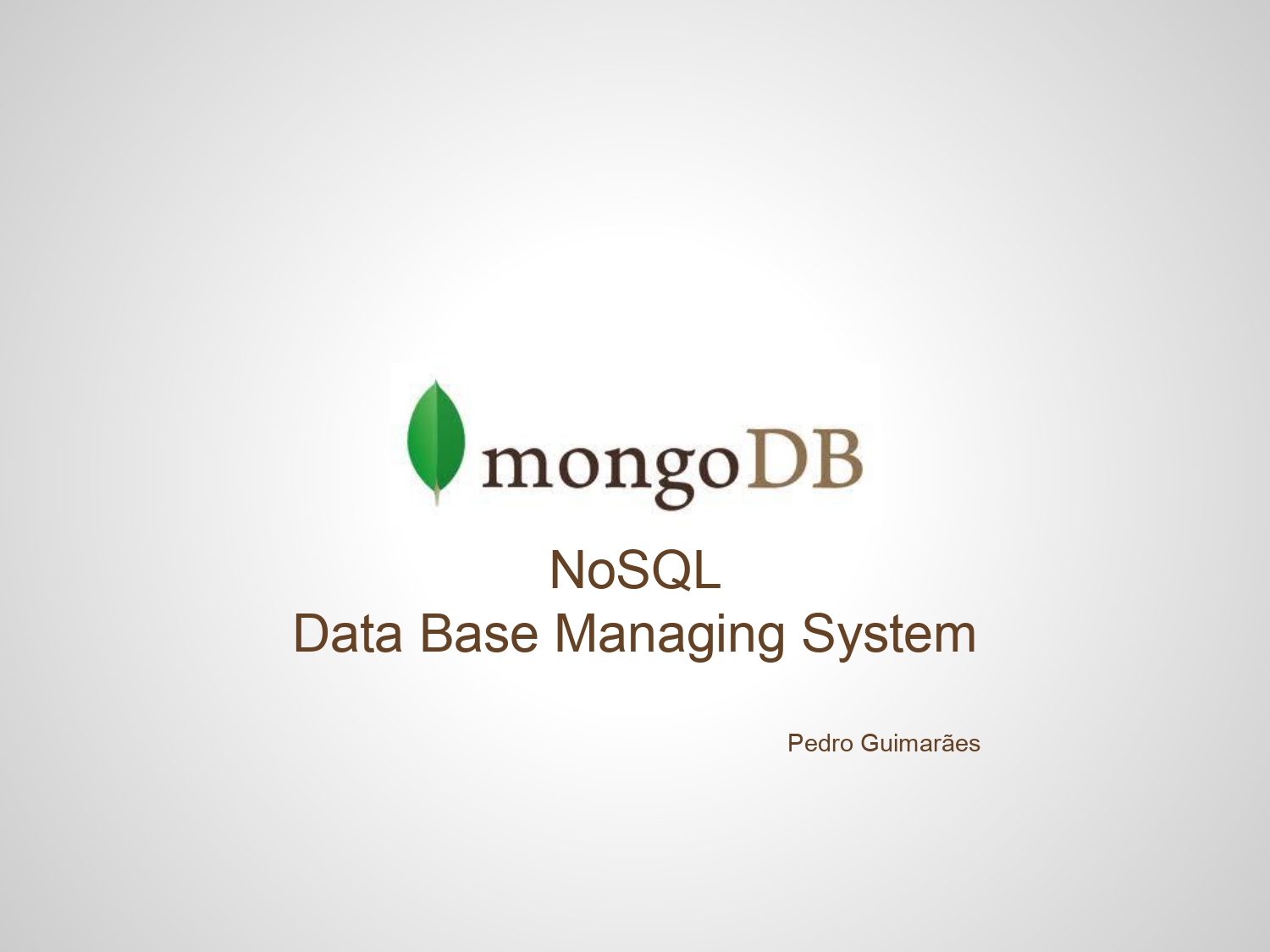 MongoDB NoSQL Data Base Managing System